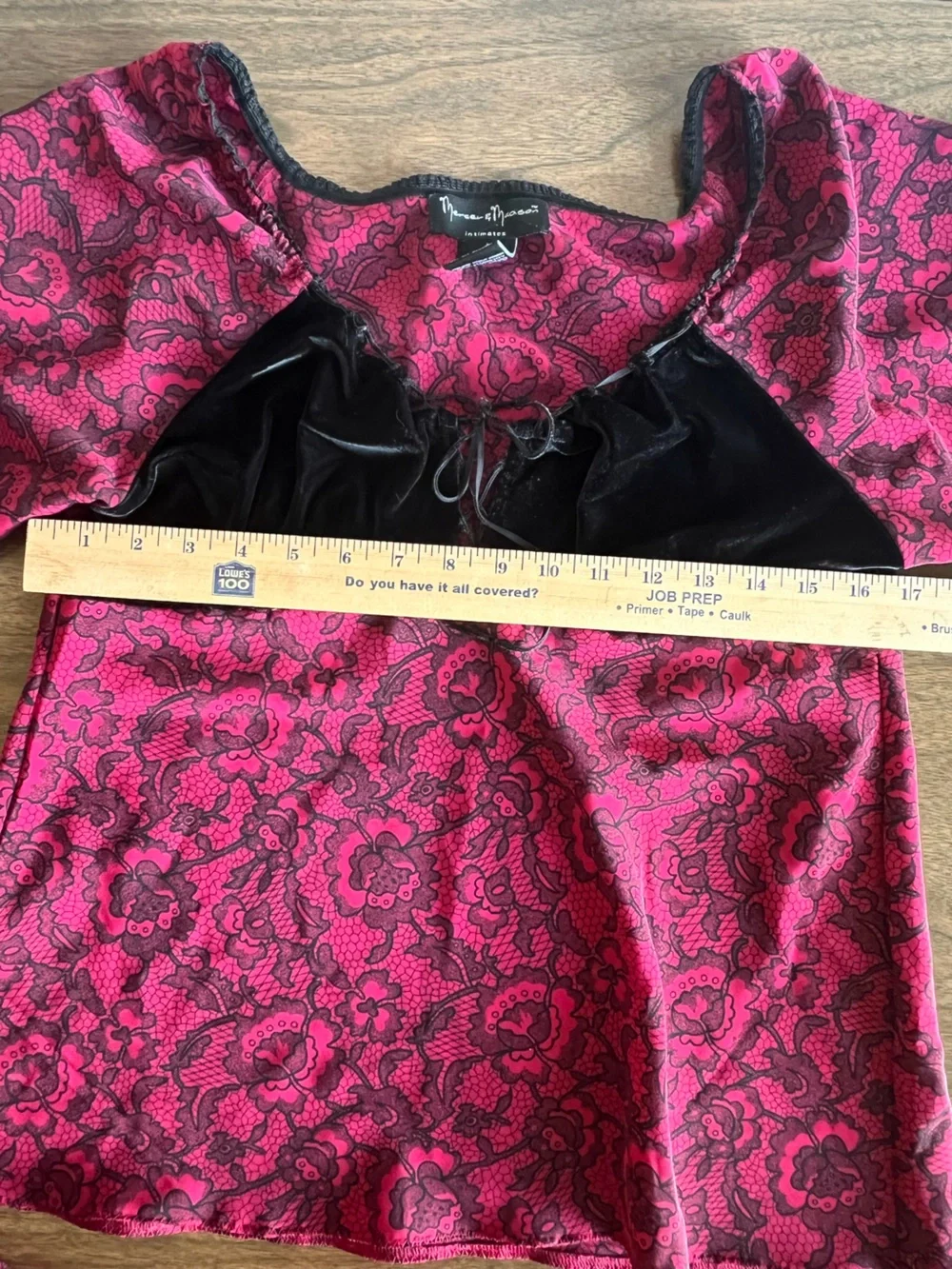 VTG Y2K Mercer & Madison Womens L Lounge Set Pink Black Velvet Floral Whimsigoth